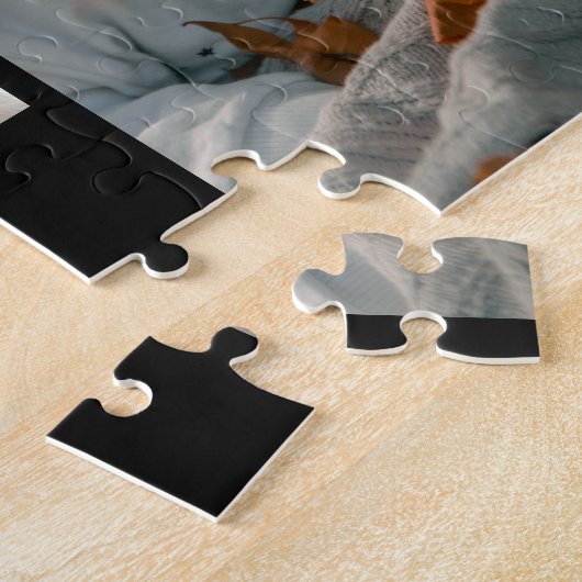 Mom Established Modern Script Black 3 Photo ジグソーパズル (側面)