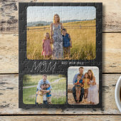 Mom Established Modern Script Black 3 Photo ジグソーパズル