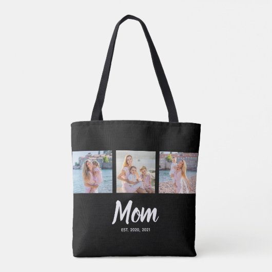 Mom Established Modern Script Black 3 Photo トートバッグ (裏面)