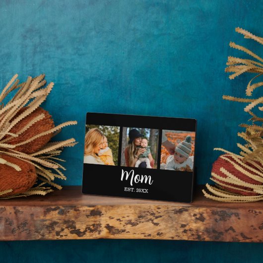 Mom Established Modern Script Black 3 Photo フォトプラーク (側面)