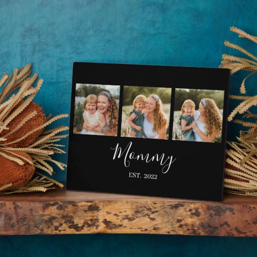 Mom Established Modern Script Black 3 Photo フォトプラーク (側面)