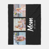 Mom Established Modern Script Black 3 Photo フリースブランケット (正面)