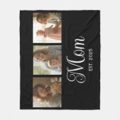 Mom Established Modern Script Black 3 Photo フリースブランケット (正面)