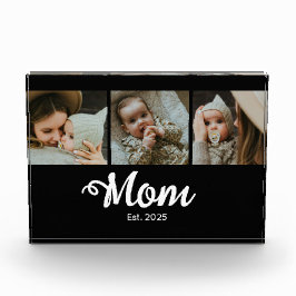 Mom Established Modern Script Black 3 Photo Block フォトブロック