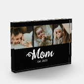 Mom Established Modern Script Black 3 Photo Block フォトブロック (左)