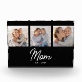 Mom Established Modern Script Black 3 Photo Block フォトブロック (正面)