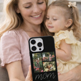 Mom Established Modern Script Black 3 Photo Case iPhone 16 Proケース