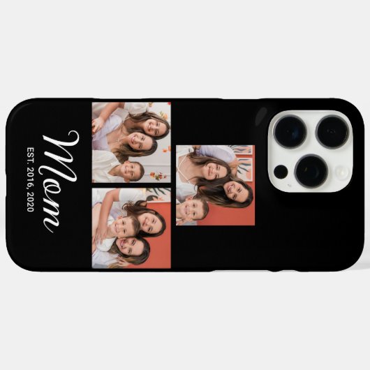 Mom Established Modern Script Black 3 Photo Case-M Case-Mate iPhoneケース (裏面 (横))