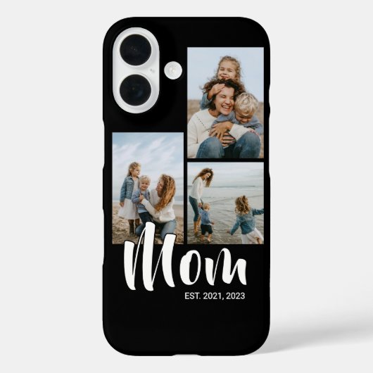 Mom Established Modern Script Black 3 Photo Case-Mate iPhoneケース (裏面)