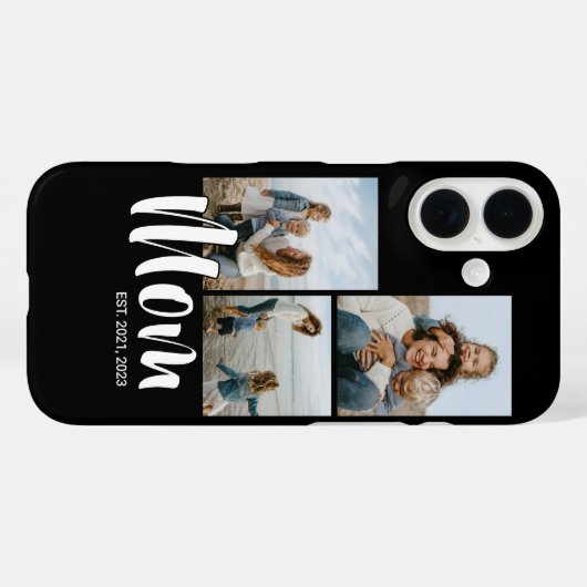 Mom Established Modern Script Black 3 Photo Case-Mate iPhoneケース (裏面 (横))