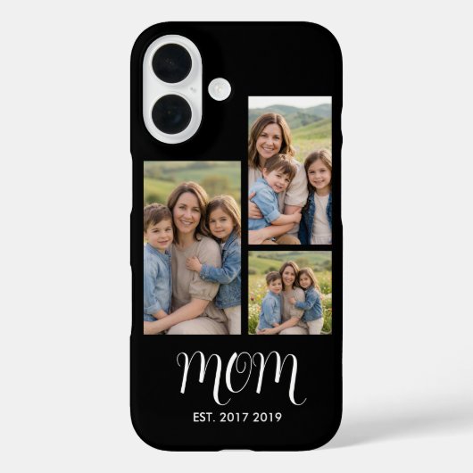 Mom Established Modern Script Black 3 Photo Case-Mate iPhoneケース (裏面)