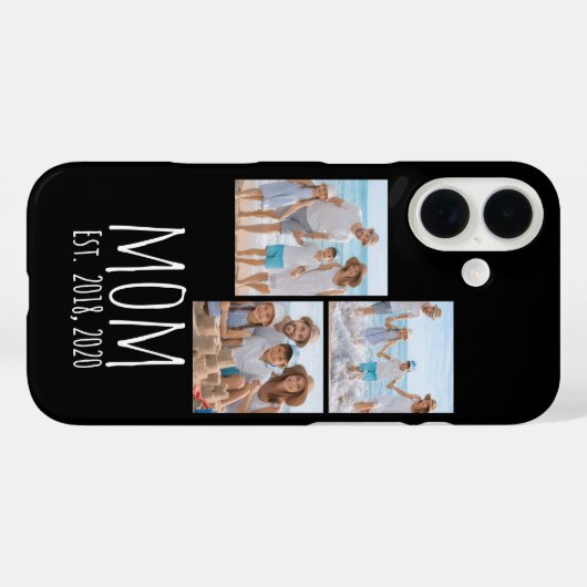 Mom Established Modern Script Black 3 Photo  Case-Mate iPhoneケース (裏面 (横))