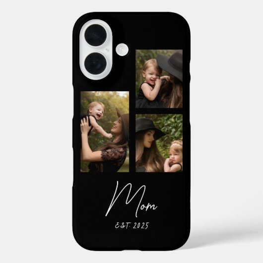 Mom Established Modern Script Black 3 Photo Case-Mate iPhoneケース (裏面)