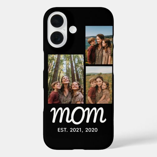 Mom Established Modern Script Black 3 Photo Case-Mate iPhoneケース (裏面)