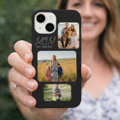 Mom Established Modern Script Black 3 Photo Case-Mate iPhoneケース