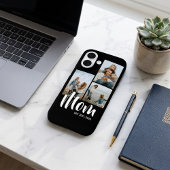 Mom Established Modern Script Black 3 Photo Case-Mate iPhoneケース