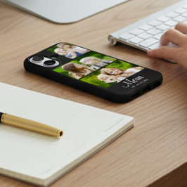 Mom Established Modern Script Black 3 Photo iPhone 16ケース