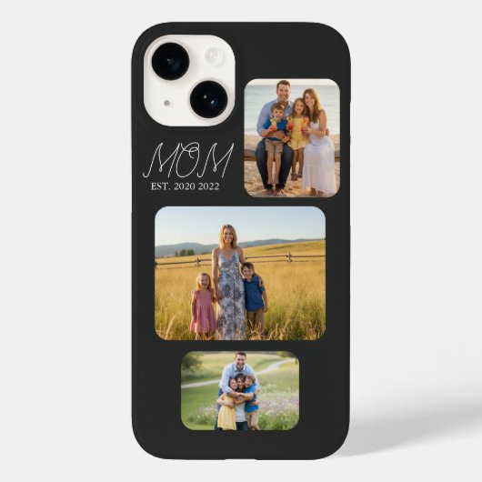 Mom Established Modern Script Black 3 Photo Case-Mate iPhoneケース (裏面)