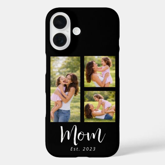 Mom Established Modern Script Black 3 Photo Case-Mate iPhoneケース (裏面)