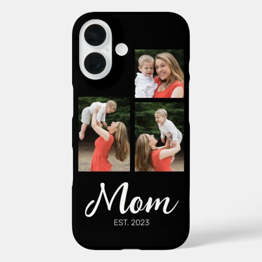 Mom Established Modern Script Black 3 Photo Case-Mate iPhoneケース (裏面)