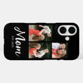 Mom Established Modern Script Black 3 Photo Case-Mate iPhoneケース (裏面 (横))
