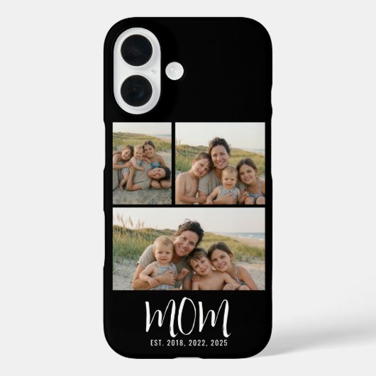 Mom Established Modern Script Black 3 Photo Case-Mate iPhoneケース (裏面)