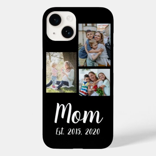 Mom Established Modern Script Black 3 Photo Case-Mate iPhoneケース (裏面)