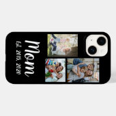 Mom Established Modern Script Black 3 Photo Case-Mate iPhoneケース (裏面 (横))