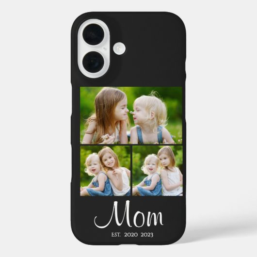 Mom Established Modern Script Black 3 Photo Case-Mate iPhoneケース (裏面)