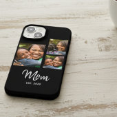 Mom Established Modern Script Black 3 Photo iPhoneケース