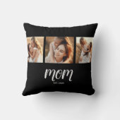 Mom Established Modern Script Black 3 Photo Throw  クッション (裏面)