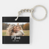 Mom Established Modern Script Black Photo キーホルダー (裏面)