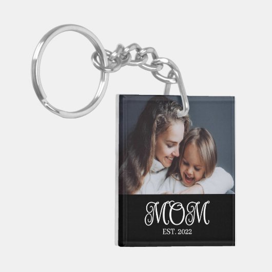 Mom Established Modern Script Photo キーホルダー (正面左)