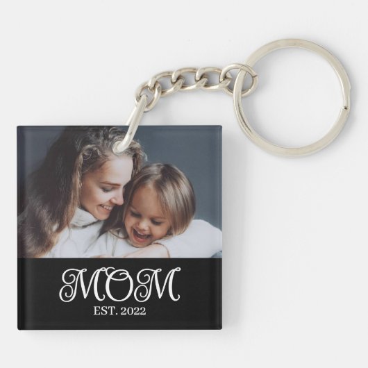 Mom Established Modern Script Photo キーホルダー (裏面)