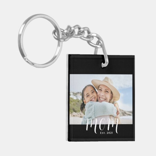 Mom Established Modern Script Photo キーホルダー (正面左)