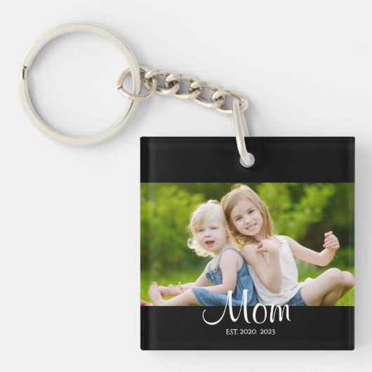 Mom Established Modern Script Photo キーホルダー (正面)