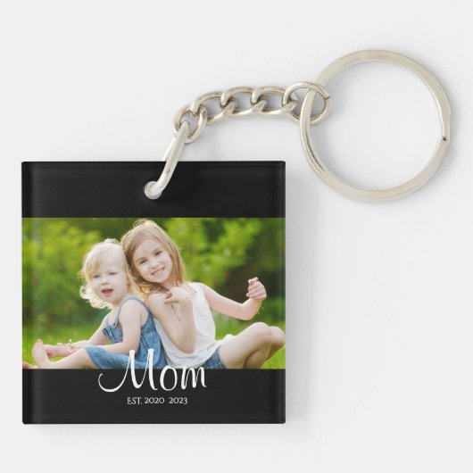 Mom Established Modern Script Photo キーホルダー (裏面)