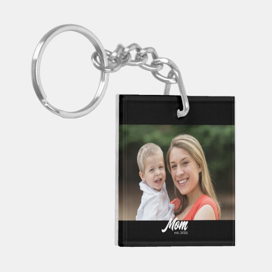 Mom Established Modern Script Photo キーホルダー (正面左)