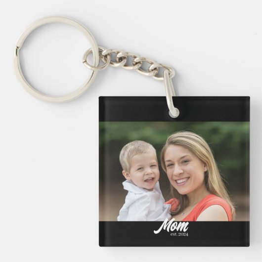 Mom Established Modern Script Photo キーホルダー (正面)