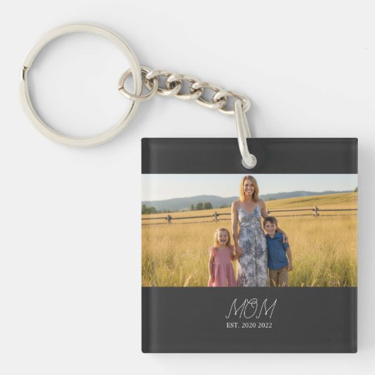 Mom Established Modern Script Photo キーホルダー (正面)