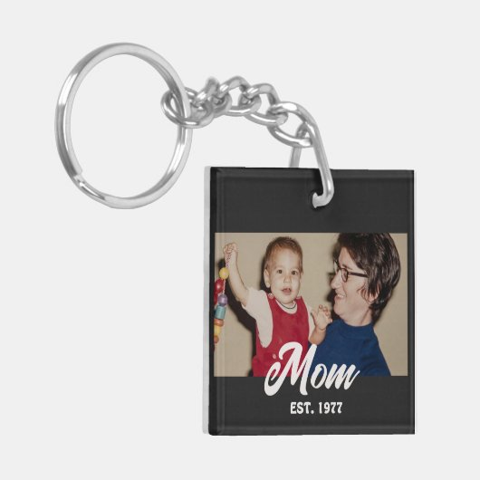 Mom Established Modern Script Photo キーホルダー (正面左)