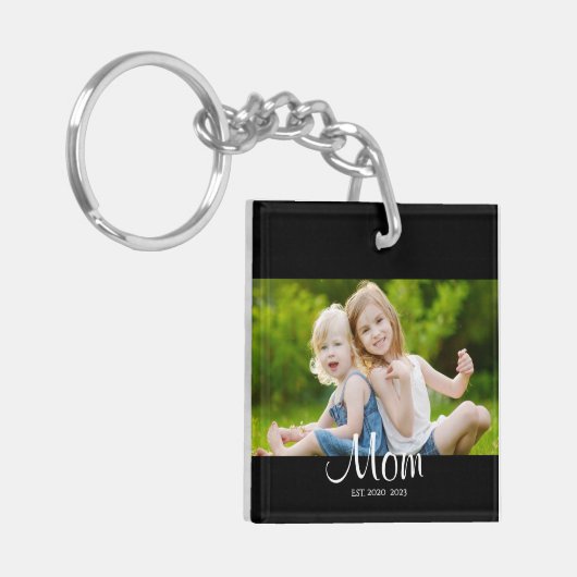 Mom Established Modern Script Photo キーホルダー (正面左)