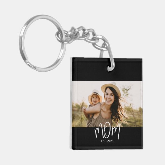 Mom Established Modern Script Photo キーホルダー (正面左)