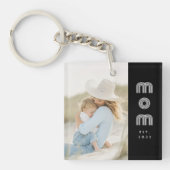 Mom Established Modern Script Photo  キーホルダー (正面)