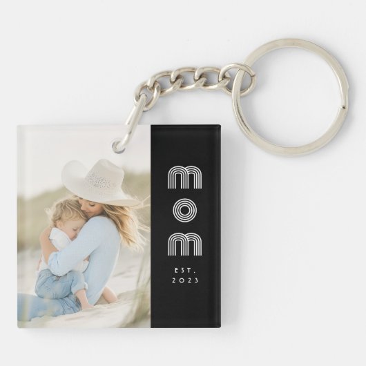 Mom Established Modern Script Photo  キーホルダー (裏面)