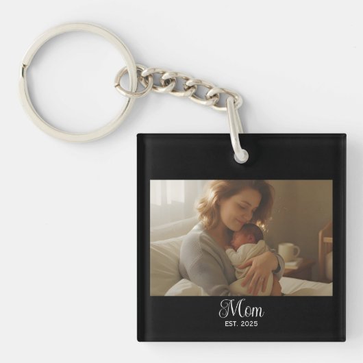 Mom Established Modern Script Photo キーホルダー (正面)