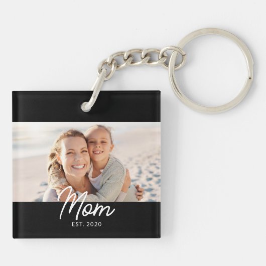 Mom Established Modern Script Photo キーホルダー (裏面)