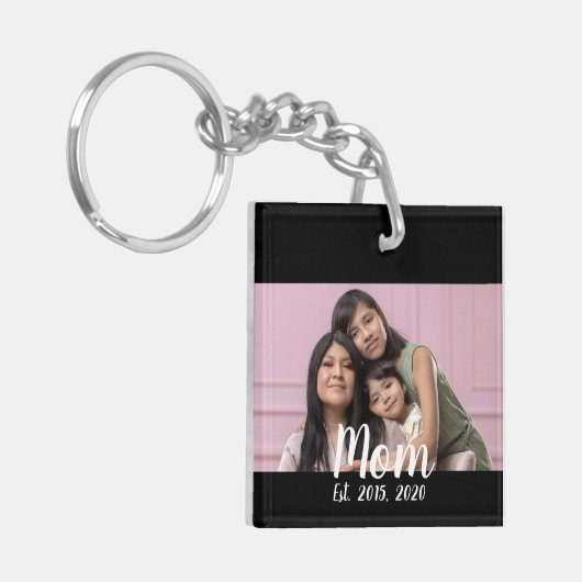 Mom Established Modern Script Photo キーホルダー (正面左)