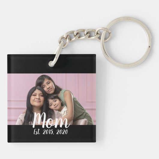 Mom Established Modern Script Photo キーホルダー (裏面)