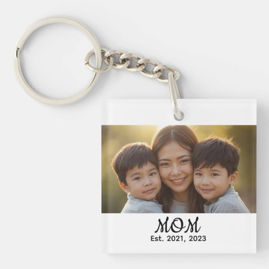 Mom Established Modern Script Photo キーホルダー (正面)